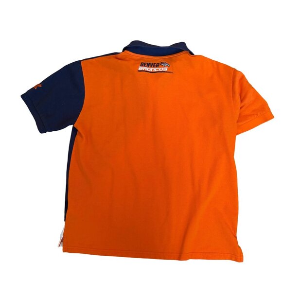Denver Broncos NFL Team Apparel Rugby Klew Polo Shirt XL Colorblock Orange - Picture 7 of 8